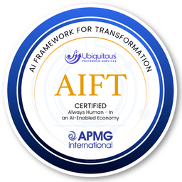 AIFT certification badge, accredited by APMG International
